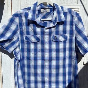 Original Penguin Heritage Slim Fit Blue Plaid Men's Shirt XL